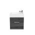 500mm Wall Hung Bathroom Vanity Dark Grey Wood Grain 2 PAC Coating MDF Board