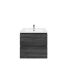 600mm Dark Grey Wall Cabinet Mirror Bathroom Shelf Storage 2 Doors