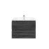 750mm Wall Hung Bathroom Vanity Dark Grey Wood Grain 2 PAC Coating MDF Board