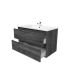 900mm Wall Hung Bathroom Vanity Dark Grey Wood Grain 2 PAC Coating MDF Board