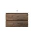 900mm Wall Hung Bathroom Vanity Dark Oak Wood Grain 2 PAC Coating MDF Board