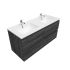 1200mm Wall Hung Bathroom Vanity Dark Grey Wood Grain High density MDF board with 2 PAC finish