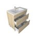 750mm Freestanding Bathroom Vanity With Legs White Oak Wood Grain 2 PAC Coating MDF Board 