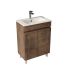 600MM Narrow Dark Oak MDF Bathroom Vanity 2 Doors Free Standing Cabinet Only