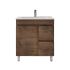 750MM Narrow Slim Dark Oak MDF Bathroom Vanity Right Drawers Free Standing Cabinet Only