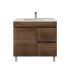 900MM Dark Oak MDF Bathroom Vanity Right Drawers Free Standing Cabinet Only