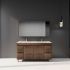 1500MM Dark Oak MDF Bathroom Vanity 4 Side Drawers 2 Middle Doors Free Standing Cabinet Only