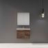 750MM Narrow Dark Oak MDF Bathroom Vanity Right Drawers Wall Hung Cabinet Only