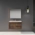 900MM Dark Oak MDF Bathroom Vanity Right Drawers Wall Hung Cabinet Only