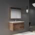 900MM Dark Oak MDF Bathroom Vanity Right Drawers Wall Hung Cabinet Only