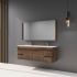 1500MM Dark Oak MDF Bathroom Vanity 4 Side Drawers 2 Middle Doors Wall Hung Cabinet Only