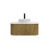 900mm Prime Oak Curved Edge and V-Grooved Wall Hung Bathroom Vanity MDF Cabinet Only