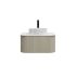 750mm Coastal Oak Curved Edge and V-Grooved Wall Hung Bathroom Vanity MDF Cabinet Only