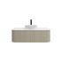 1200mm Coastal Oak Curved Edge and V-Grooved Wall Hung Bathroom Vanity MDF Cabinet Only