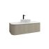1200mm Coastal Oak Curved Edge and V-Grooved Wall Hung Bathroom Vanity MDF Cabinet Only