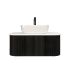 900mm Bottega Oak Wall Hung Bathroom Vanity with Curved Edge and V-Grooved Design MDF Cabinet Only