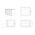 600mm Bottega Oak Wall Hung Bathroom Vanity 1 Door Grooved MDF Cabinet Only