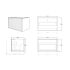 600mm Slim Bottega Oak Wall Hung Bathroom Vanity 1 Door Grooved MDF Cabinet Only