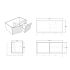 900mm Slim Bottega Oak Wall Hung Bathroom Vanity Right Drawer Grooved MDF Cabinet Only