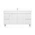 1500mm 2-Door 4-Drawer Freestanding With Legs MDF Gloss White Finish Bathroom Vanity Cabinet Only