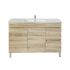 1200MM White Oak MDF Bathroom Vanity Right Drawers Free Standing Cabinet Only