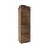 1350MM Dark Oak MDF Cabinet 2 Drawers 1 Door Wall Hung Tall Boy Tall Storage Cabinet
