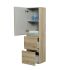 1350MM White Oak MDF Cabinet 2 Drawers 1 Door Wall Hung Tall Boy Tall Storage Cabinet