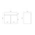 600MM Narrow  Dark Oak MDF Bathroom Vanity 2 Doors Wall Hung Cabinet Only