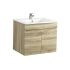 600MM Narrow White Oak MDF Bathroom Vanity 2 Doors Wall Hung Cabinet Only
