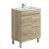 600MM White Oak MDF Bathroom Vanity 2 Doors Free Standing Cabinet Only