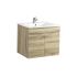 600MM White Oak MDF Bathroom Vanity 2 Doors Wall Hung Cabinet Only