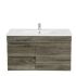 750MM Narrow Dark Grey MDF Bathroom Vanity Left Drawers Wall Hung Cabinet Only
