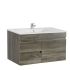 750MM Narrow Dark Grey MDF Bathroom Vanity Left Drawers Wall Hung Cabinet Only