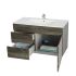 750MM Narrow Dark Grey MDF Bathroom Vanity Left Drawers Wall Hung Cabinet Only
