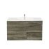 750MM Narrow Dark Grey MDF Bathroom Vanity Right Drawers Wall Hung Cabinet Only