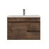 750MM Narrow Dark Oak MDF Bathroom Vanity Right Drawers Wall Hung Cabinet Only