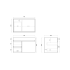 750MM Dark Oak MDF Bathroom Vanity Left Drawers Wall Hung Cabinet Only