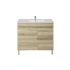750MM White Oak MDF Bathroom Vanity Right Drawers Free Standing Cabinet Only