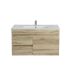 900MM White Oak MDF Bathroom Vanity Left Drawers Wall Hung Cabinet Only