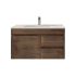 900MM Dark Oak MDF Bathroom Vanity Right Drawers Wall Hung Cabinet Only