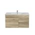 900MM White Oak MDF Bathroom Vanity Right Drawers Wall Hung Cabinet Only