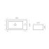 500x245x125mm Gloss White Thin Edge Ceramic Top with Right Tap Hole