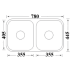 Cora Kitchen Sink Double Bowl Undermount Sink 780 x 445mm