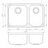 Cora Kitchen Sink Double Bowl Undermount Sink 695 x 450mm