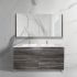 1500mm Freestanding With Legs Bathroom Vanity Dark Grey Wood Grain 2 PAC Coating MDF Board with Double Bowl
