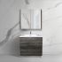 750mm Freestanding Bathroom Vanity With Legs Dark Grey Wood Grain 2 PAC Coating MDF Board 
