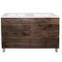 1200mm Freestanding With Legs Bathroom Vanity Dark Oak Wood Grain 2 PAC Coating MDF Board with Double Bowl
