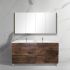 1500mm Freestanding With Legs Bathroom Vanity Dark Oak Wood Grain 2 PAC Coating MDF Board with Double Bowl