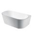 1700mm Back To Wall Bathtub Oval Gloss White Acrylic Rounded Edge