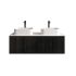 1200mm Slim Bottega Oak Wall Hung Bathroom Vanity Left Drawer Grooved MDF Cabinet Only